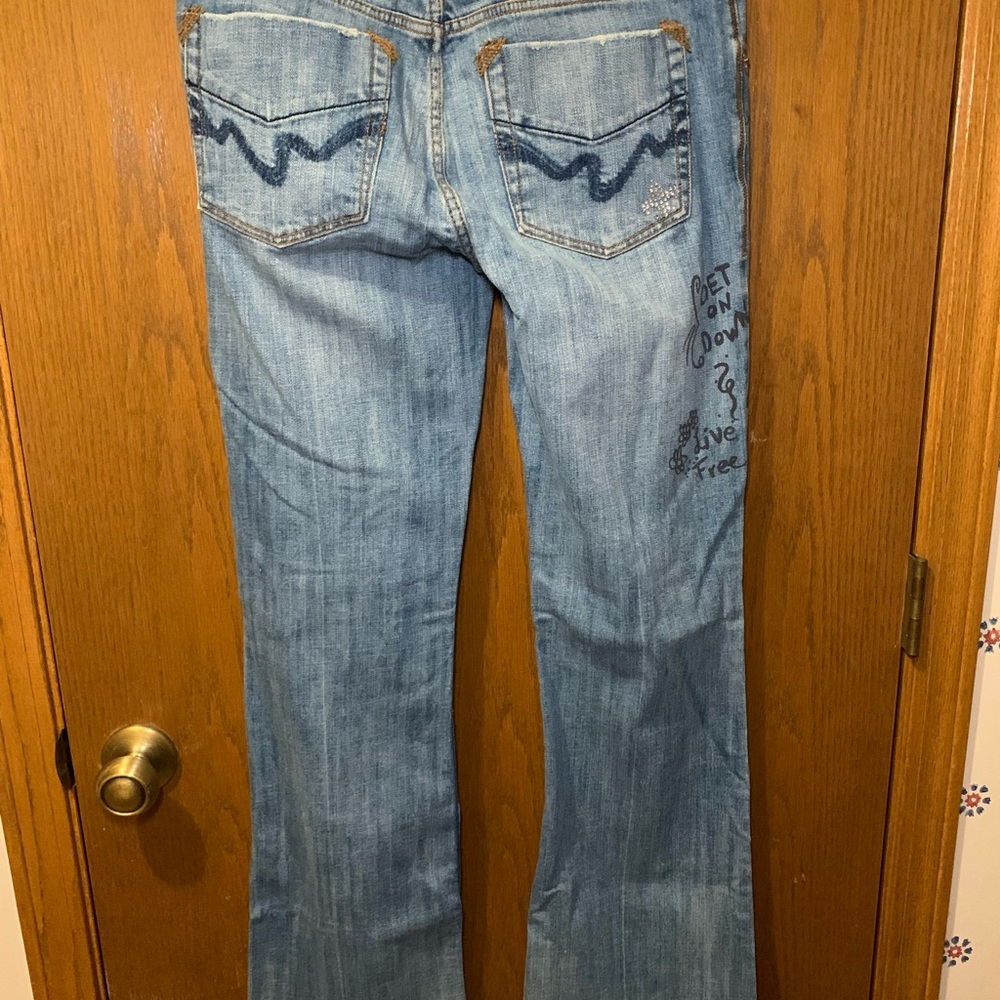 Z. Cavaricci Women’s Size 11 Embellished Graffiti Jeans Vintage Y2K - Picture 9 of 15